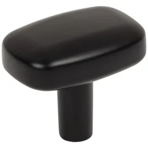 1-1/2" Rounded Rectangle Overall Length Matte Black Loxley Cabinet Knob