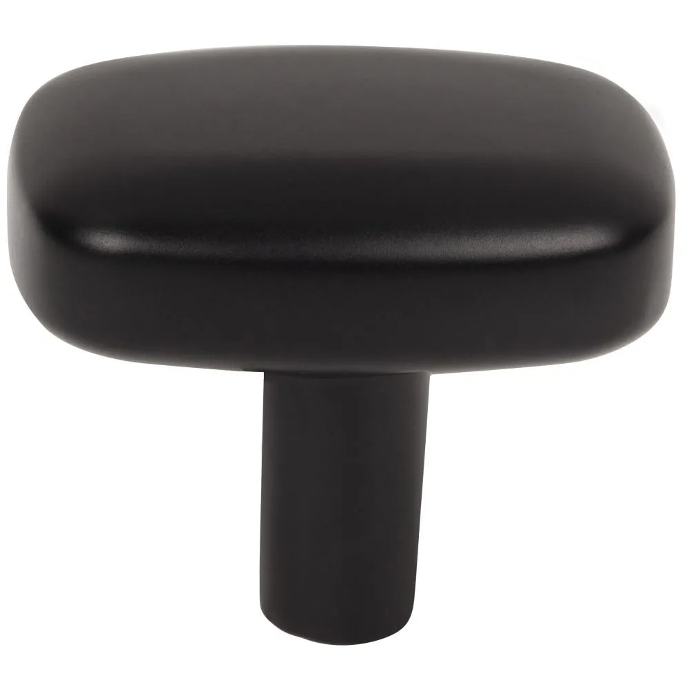 1-1/2" Rounded Rectangle Overall Length Matte Black Loxley Cabinet Knob