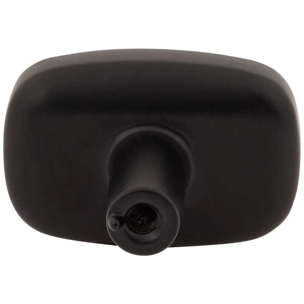 1-1/2" Rounded Rectangle Overall Length Matte Black Loxley Cabinet Knob