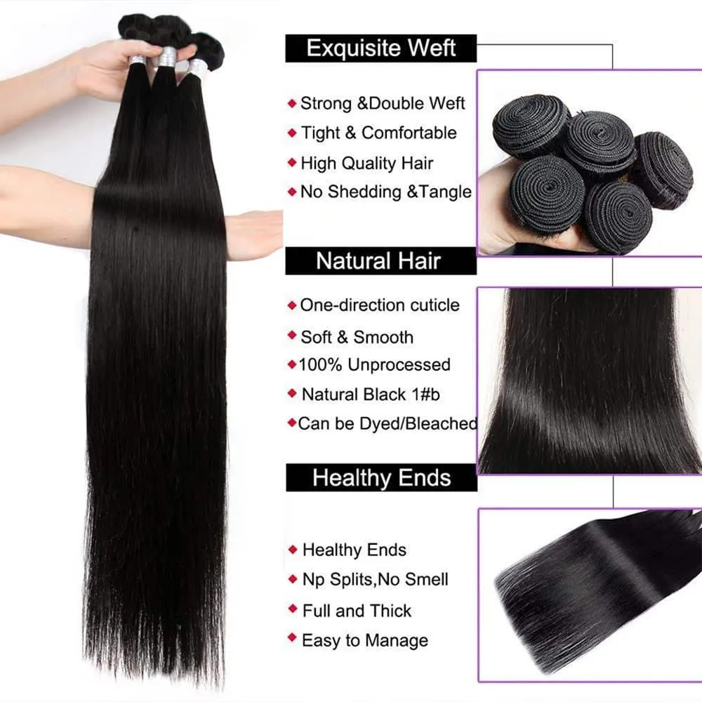 100% Unprocessed Brazilian Human Hair Bundles