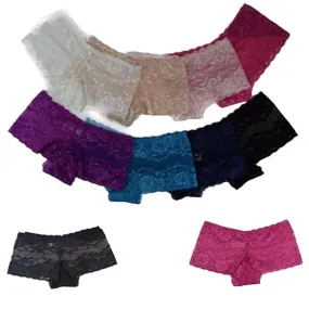 3 x Womens Plus Size Lace Shorts Boyleg Underwear Panties Undies Lingerie