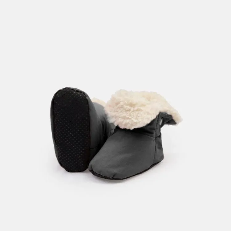 7AM Benji Sherpa Baby Booties - Smokey