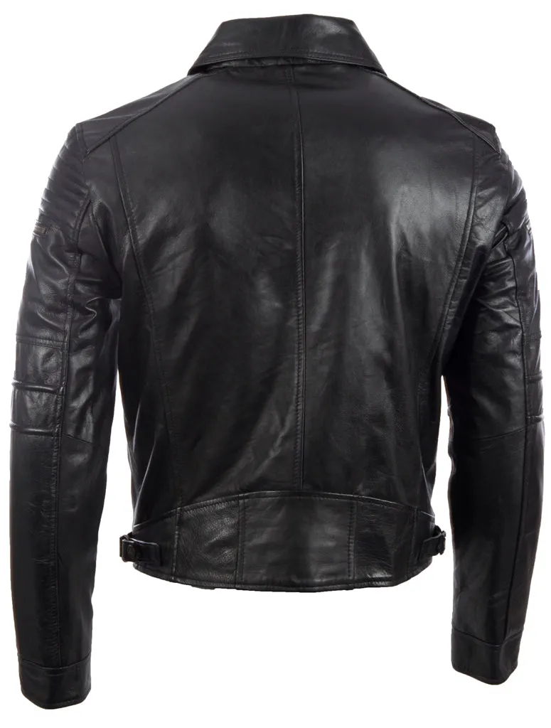 99QK Men's Biker Jacket - Black