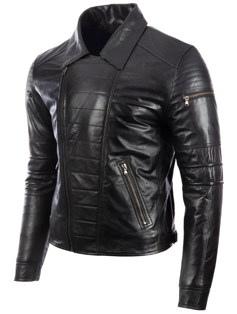 99QK Men's Biker Jacket - Black