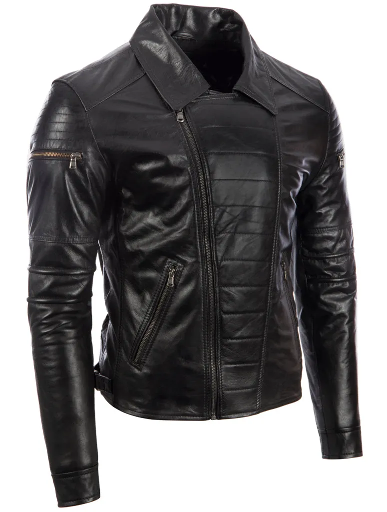 99QK Men's Biker Jacket - Black