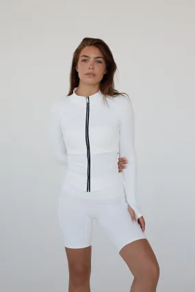 Active Zip Blouse - White