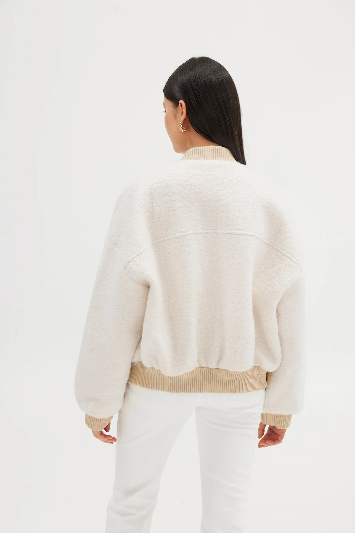 Alanna Boucle Bomber - Oatmeal