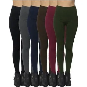 American Leggings 6-Pack Fleece Leggings (Assorted Colors) One Size