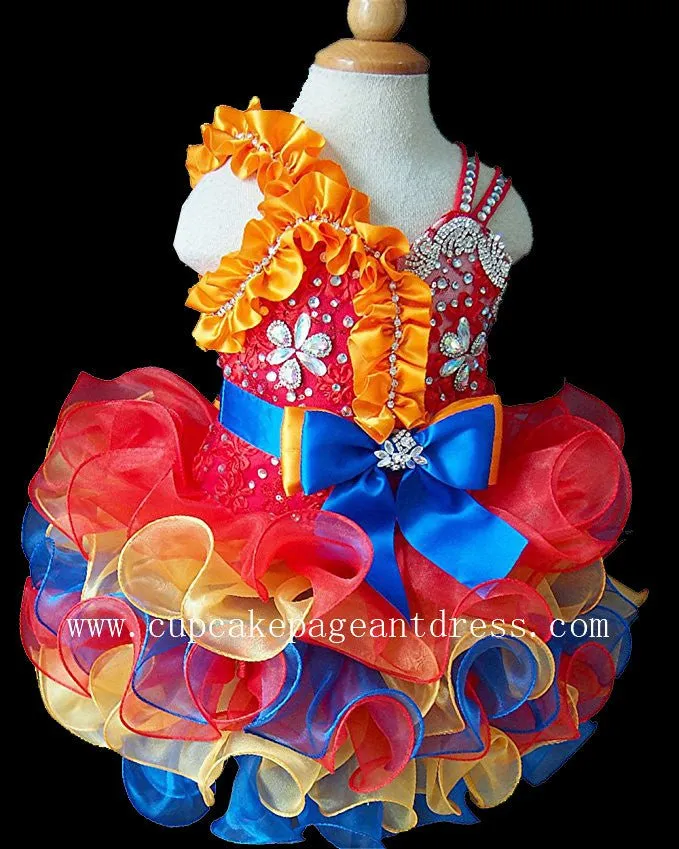 Baby Miss Glitz Beaded Bodice Little Princess Cupcake Dress for Pageant