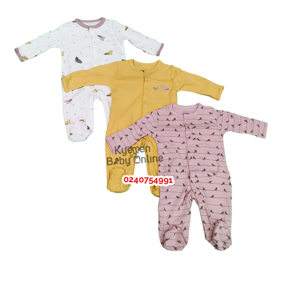 Baby Sleep Suit / Sleep Wear / Overall (Mamas And Papas 3Pcs)  3-6 Months.