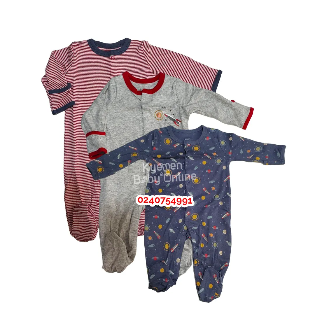 Baby Sleep Suit / Sleep Wear / Overall (Mamas And Papas 3Pcs)  3-6 Months.