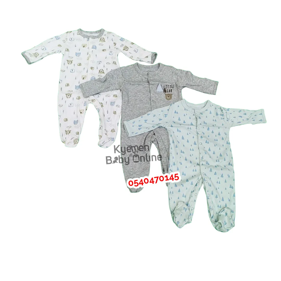 Baby Sleep Suit / Sleep Wear / Overall (Mamas And Papas 3Pcs)  3-6 Months.