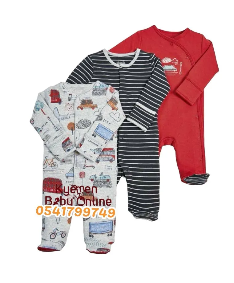 Baby Sleep Suit / Sleep Wear / Overall (Mamas And Papas 3Pcs)  3-6 Months.