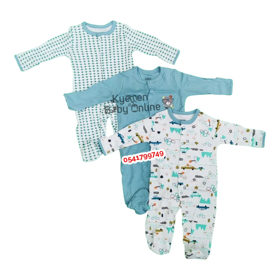 Baby Sleep Suit / Sleep Wear / Overall (Mamas And Papas 3Pcs)  3-6 Months.