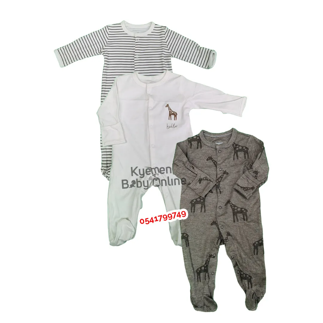 Baby Sleep Suit / Sleep Wear / Overall (Mamas And Papas 3Pcs)  3-6 Months.