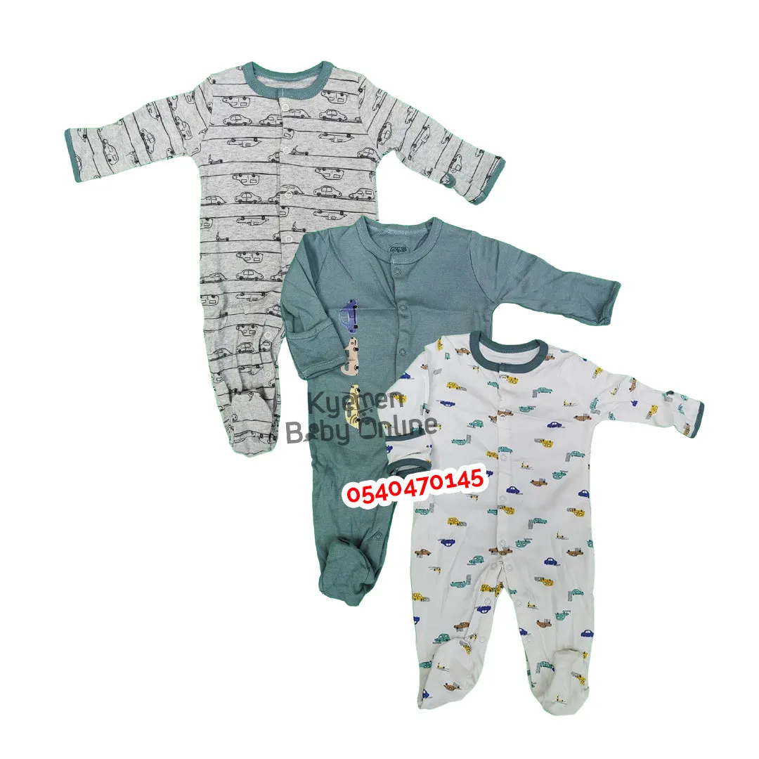 Baby Sleep Suit / Sleep Wear / Overall (Mamas And Papas 3Pcs)  3-6 Months.