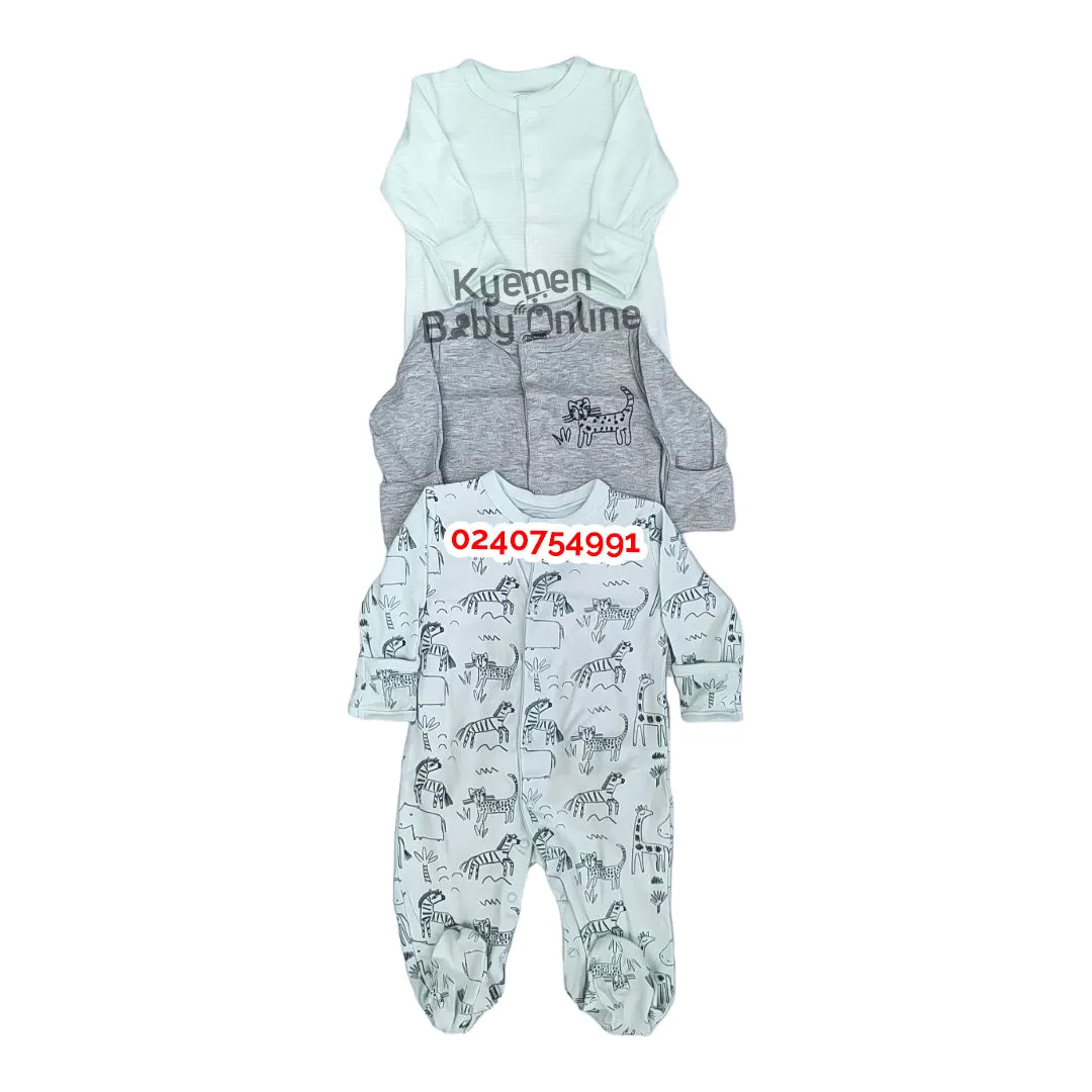 Baby Sleep Suit / Sleep Wear / Overall (Mamas And Papas 3Pcs)  3-6 Months.