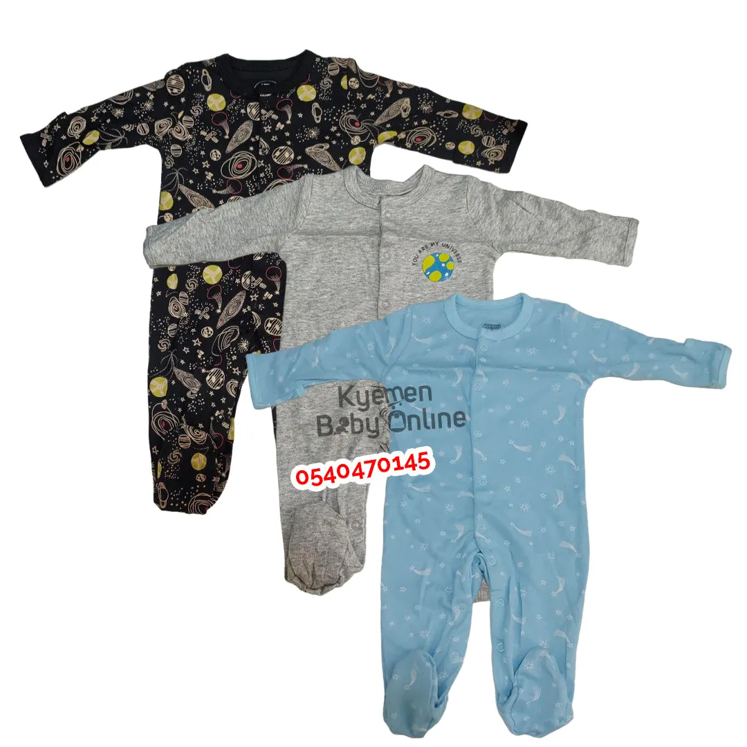 Baby Sleep Suit / Sleep Wear / Overall (Mamas And Papas 3Pcs)  3-6 Months.