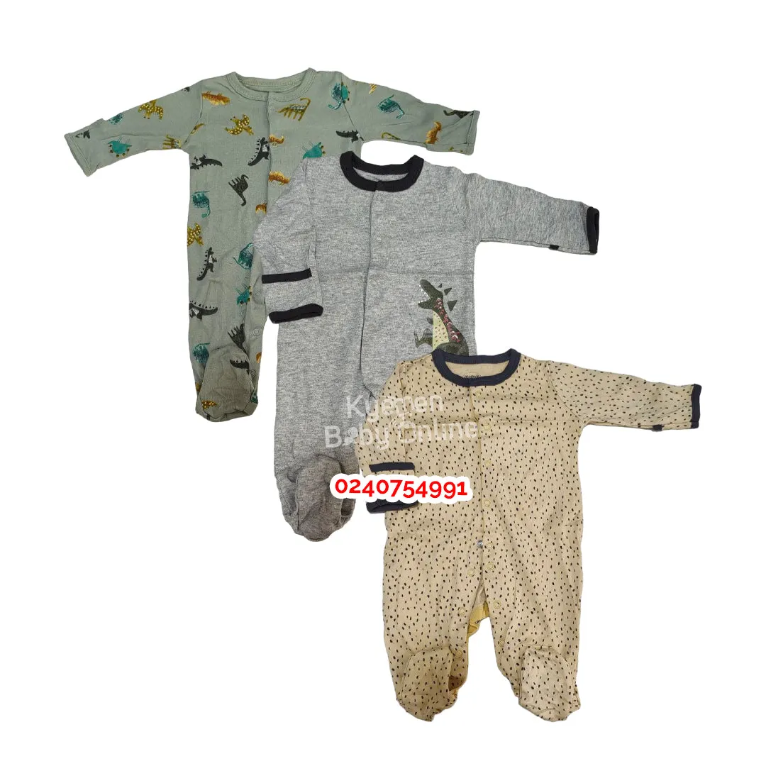 Baby Sleep Suit / Sleep Wear / Overall (Mamas And Papas 3Pcs)  3-6 Months.