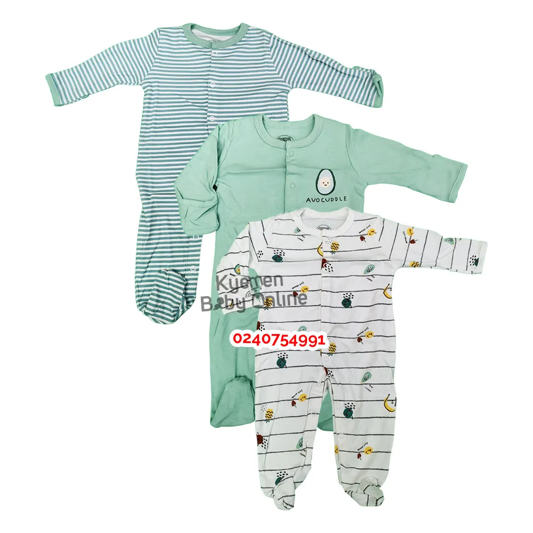 Baby Sleep Suit / Sleep Wear / Overall (Mamas And Papas 3Pcs)  3-6 Months.