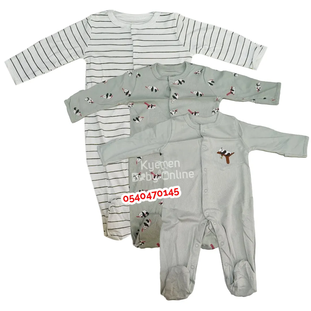 Baby Sleep Suit / Sleep Wear / Overall (Mamas And Papas 3Pcs)  3-6 Months.