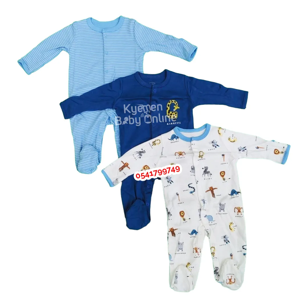 Baby Sleep Suit / Sleep Wear / Overall (Mamas And Papas 3Pcs)  3-6 Months.