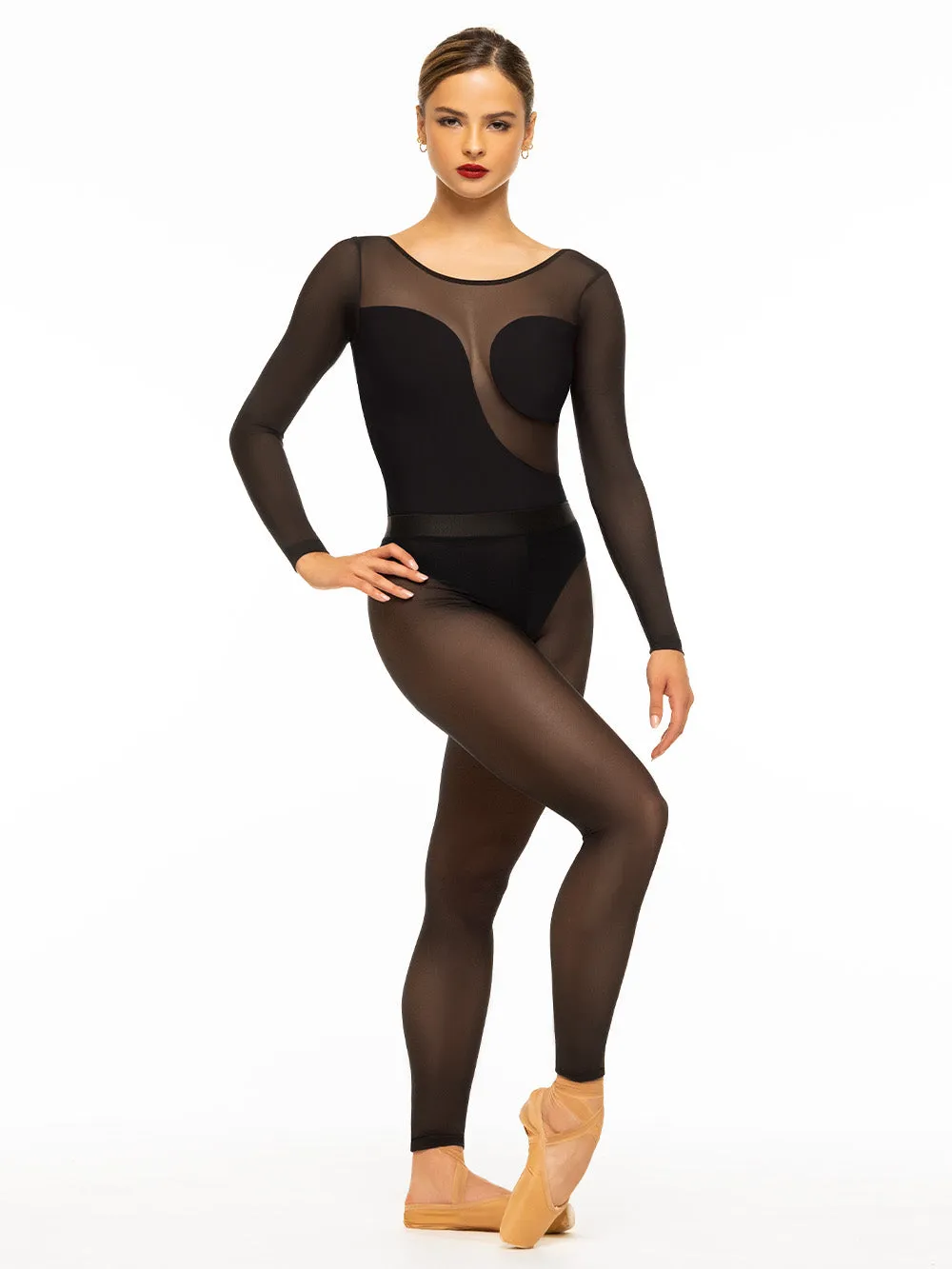 Back Seam Tights Black Mesh RTW