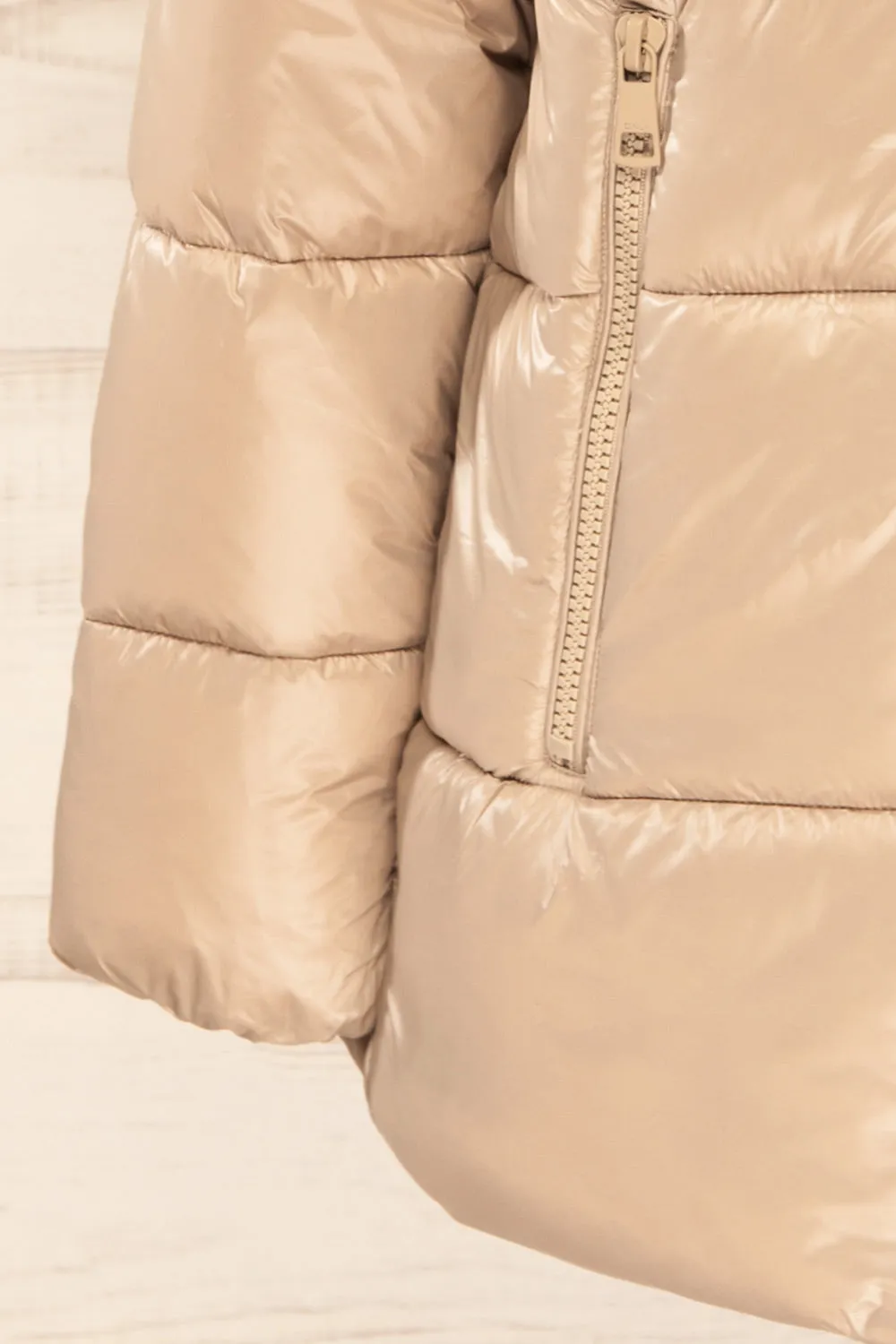 Baidoa Beige | Quilted Coat w/ Broad Details