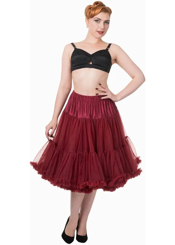 Banned 50's Petticoat Long Bordeaux Color