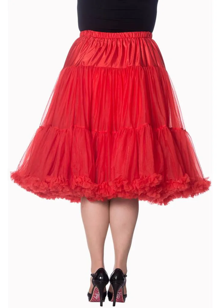 Banned 50's Petticoat Long Red