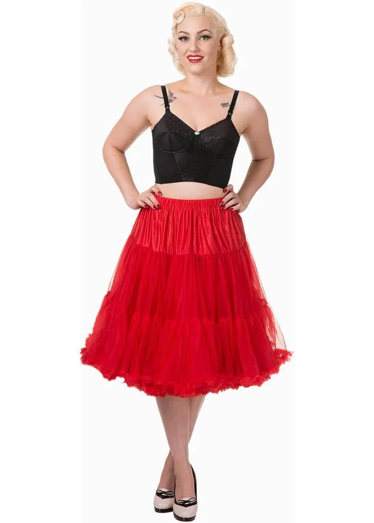 Banned 50's Petticoat Long Red