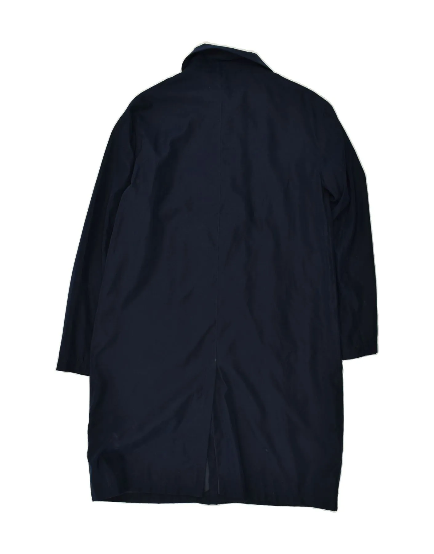 BASIC Womens Overcoat UK 14 Medium Navy Blue Polyester