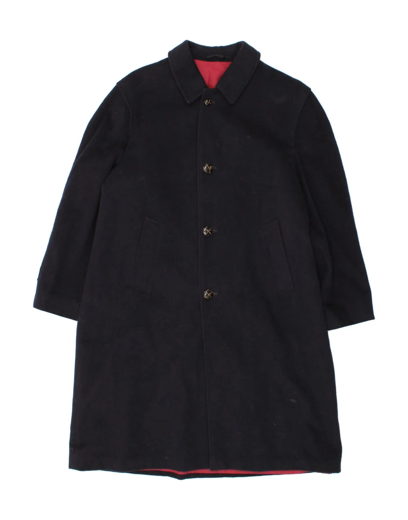 BAUR LODEN TIROL Mens Overcoat UK 40 Large Navy Blue Wool