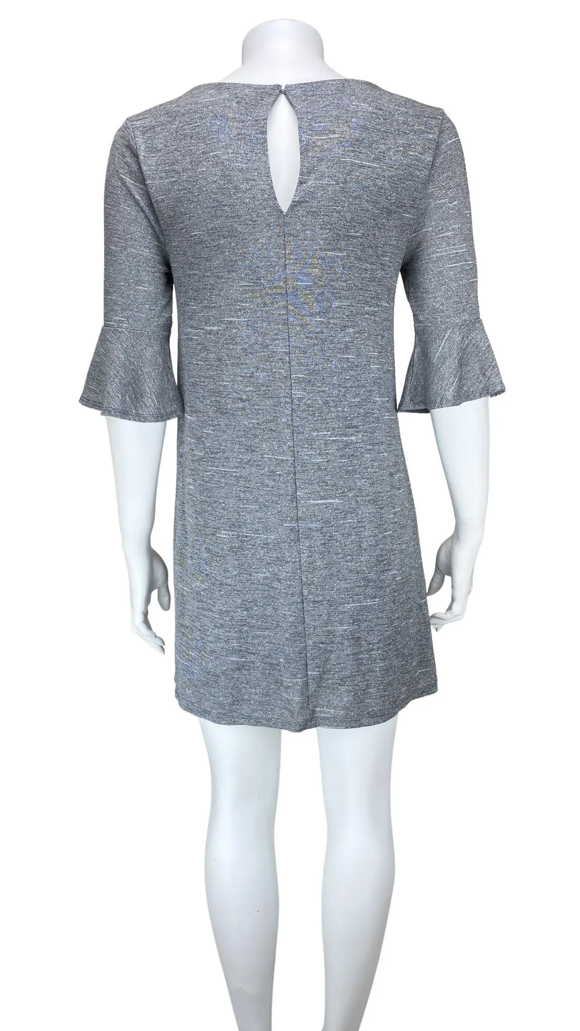 BCBGeneration, Women's Flounce Sleeve Mini Shift Dress, Grey Heather, XS