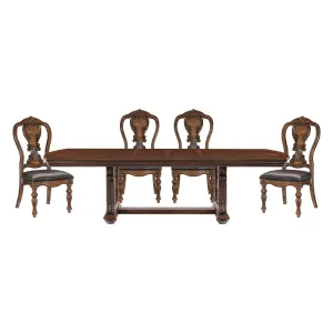 Bergen Collection Dark Oak Dining Set