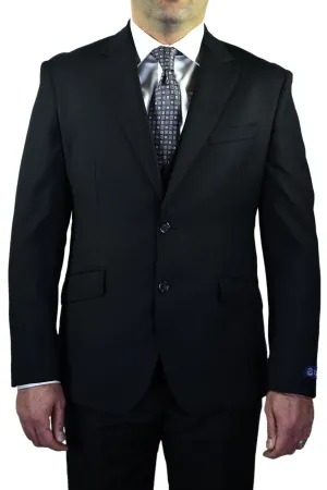 Berragamo "Elegant" Solid Black 3-Piece Slim Fit Suit