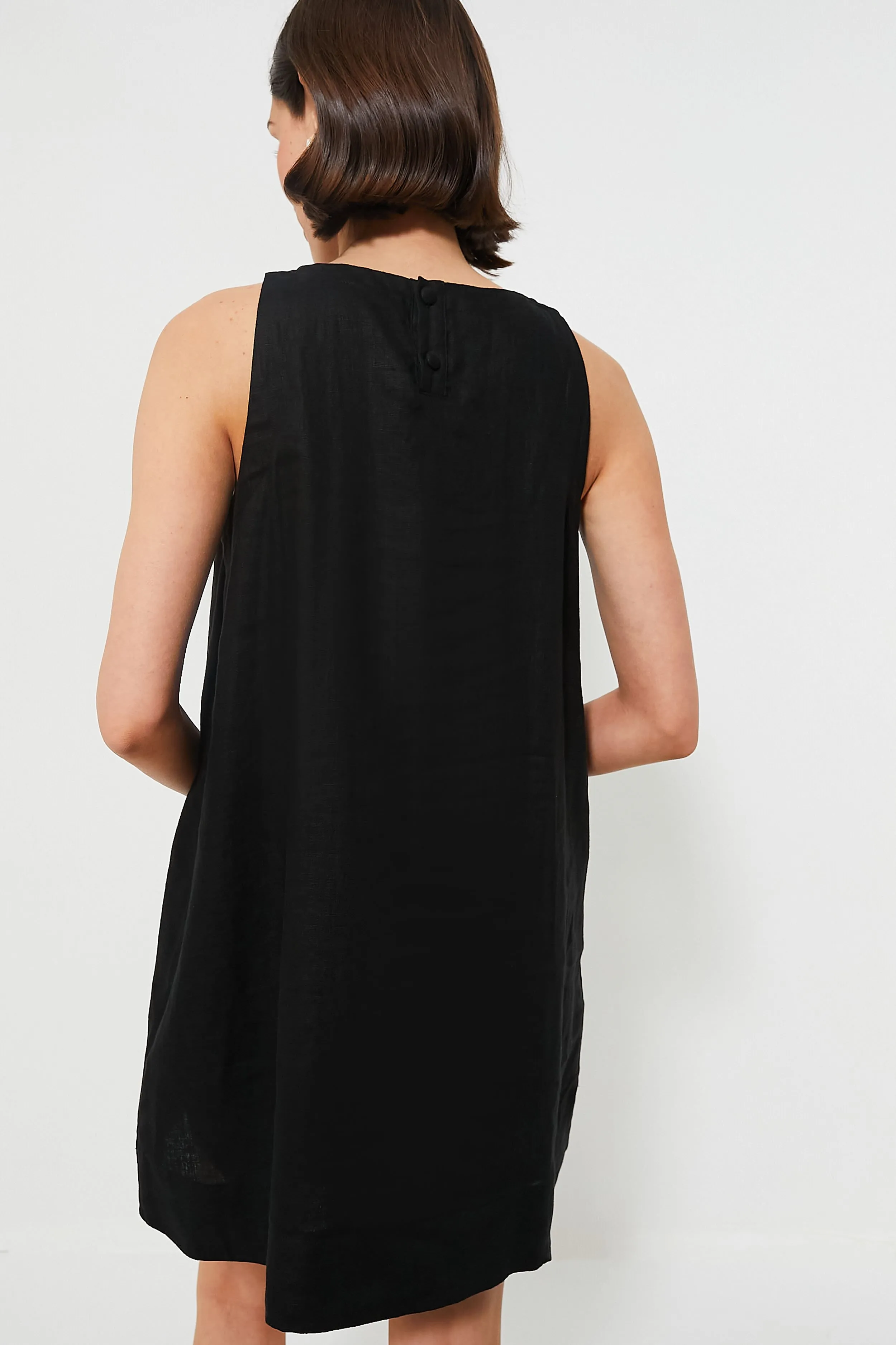 Black Linen Pauline Dress