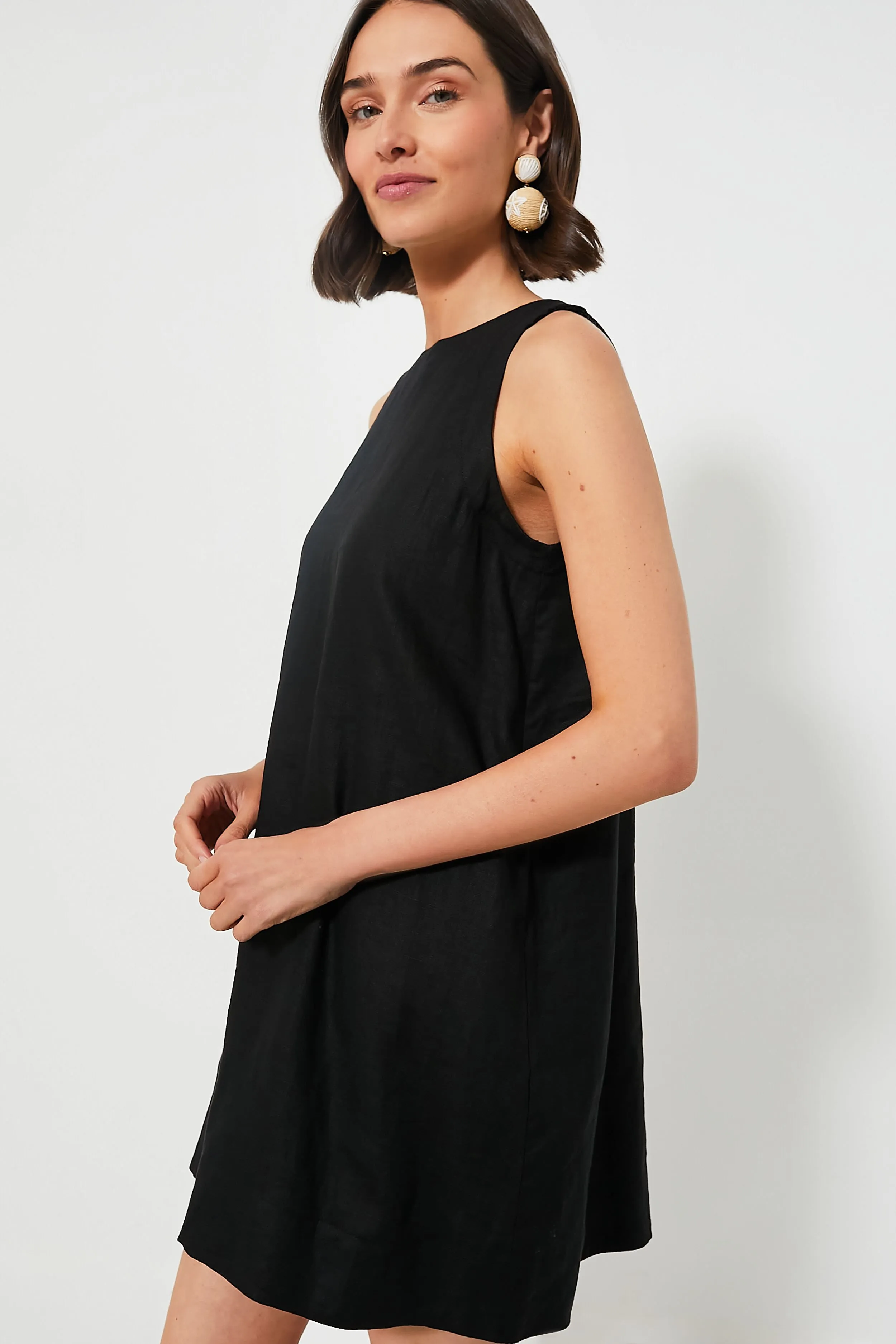 Black Linen Pauline Dress