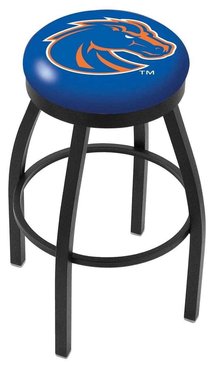 Boise State Broncos HBS Black Swivel Bar Stool with Blue Cushion