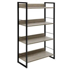 Book Shelf Display Unit Shelves Wood Metal Stand Hollow Storage