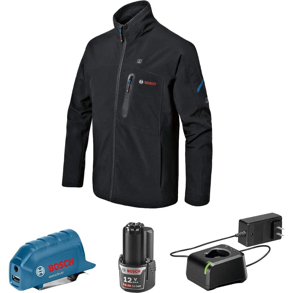 Bosch GHJ12V-20MN12 12V Max Heated Jacket Kit with Portable Power Adapter - Size Medium