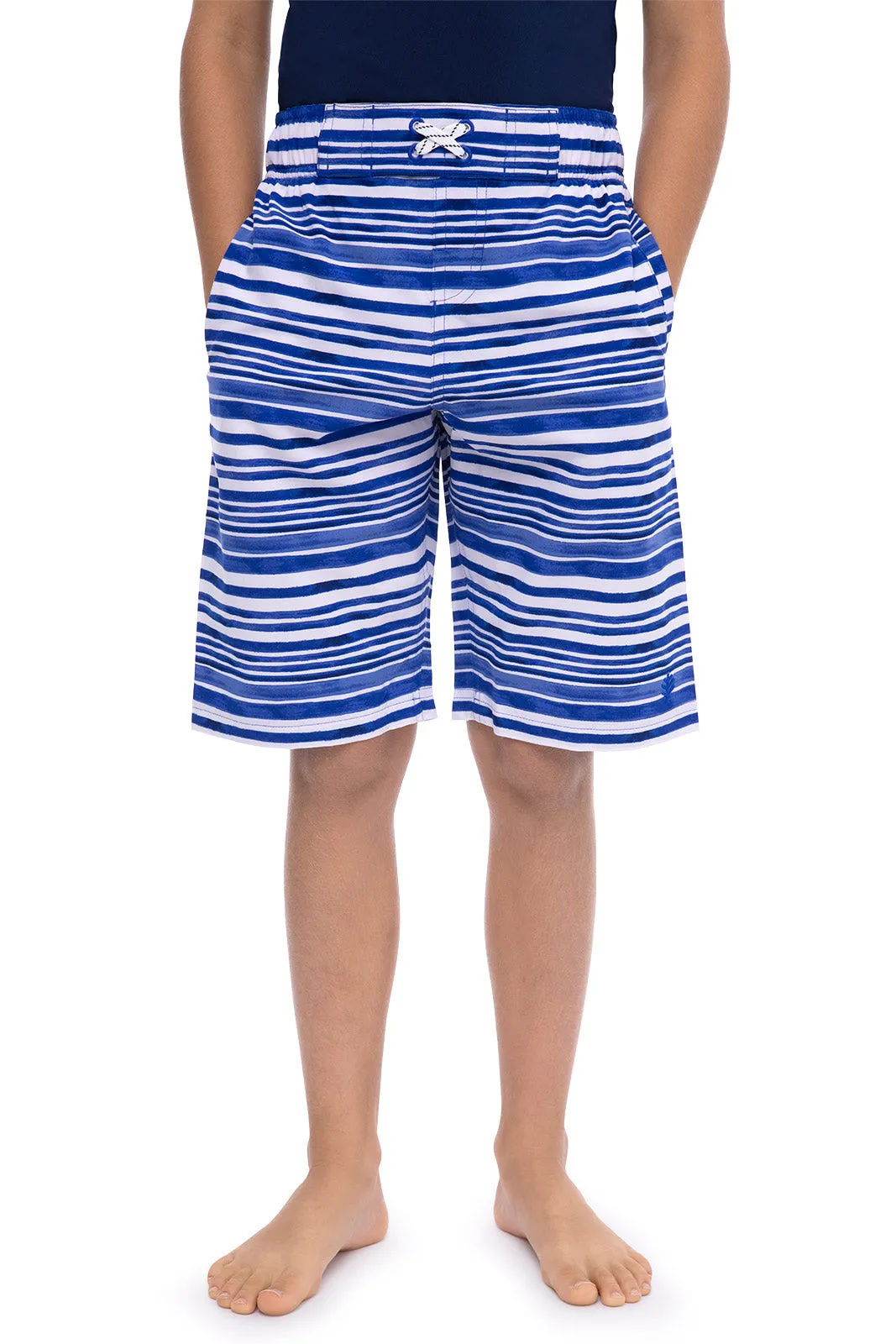 Boy's Island Swim Trunks | Sailor Watercolor Stripe