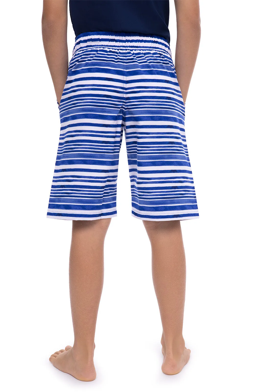 Boy's Island Swim Trunks | Sailor Watercolor Stripe