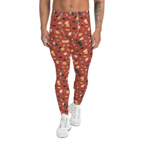 Brown Tropical Pattern Men's Leggings