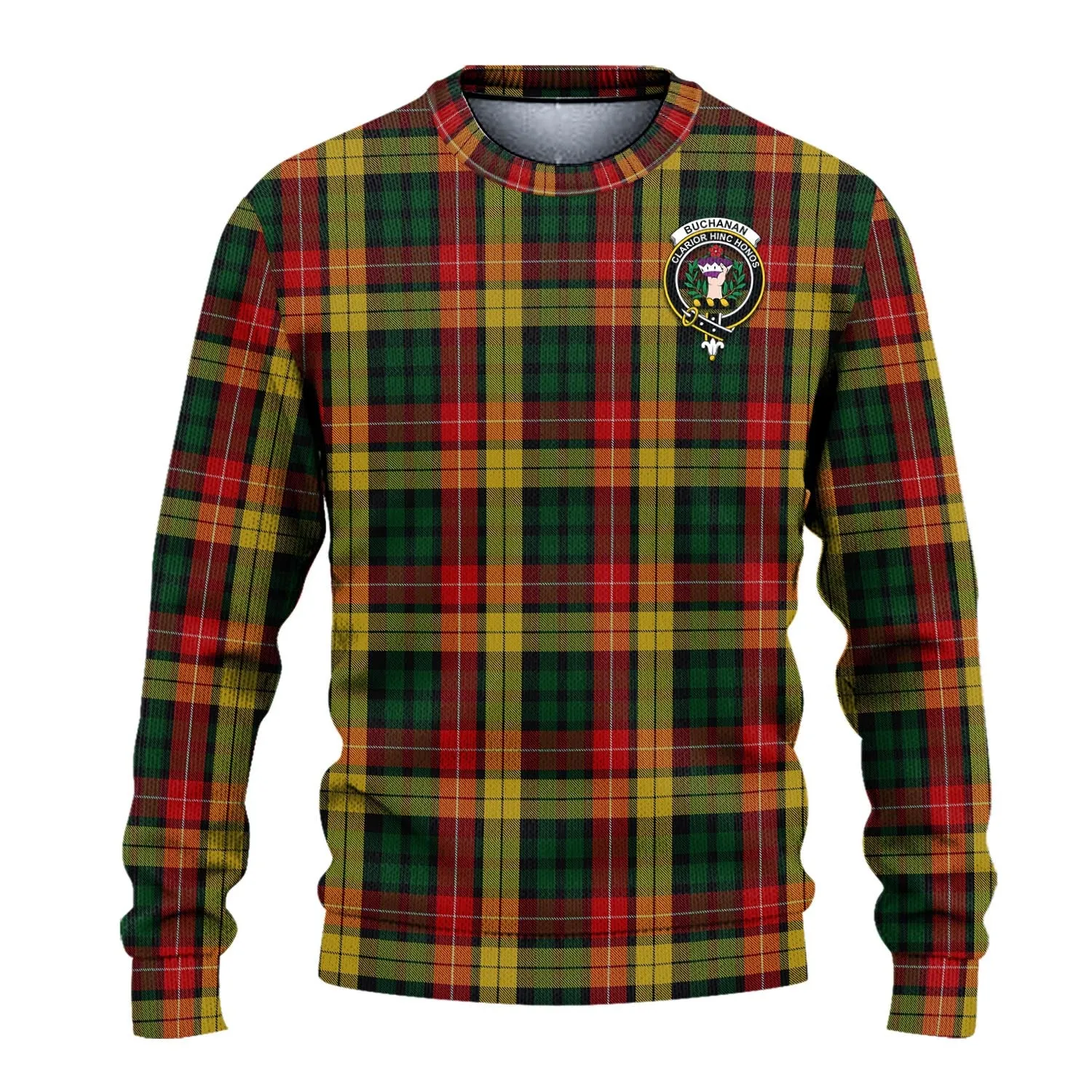 Buchanan Tartan Ugly Sweater with Family Crest