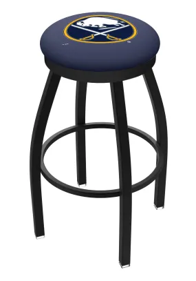 Buffalo Sabres HBS Black Swivel Bar Stool with Blue Cushion