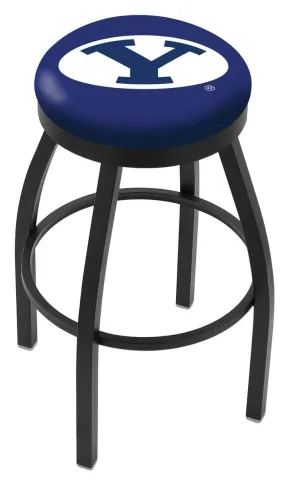 BYU Cougars HBS Black Swivel Bar Stool with Blue Cushion