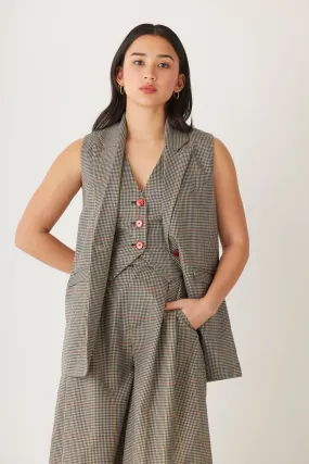 Candice Vest in Tropical Wool Plaid