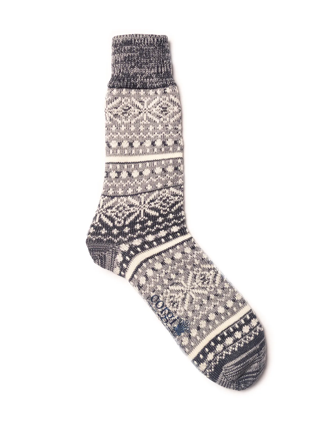 CHARCOAL/GREY FAIR ISLE SOCKS