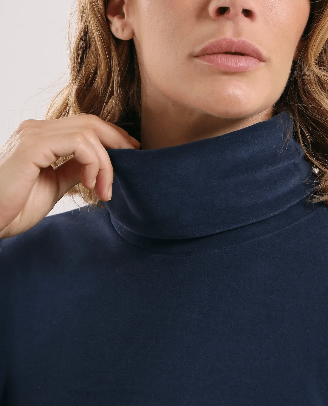 CHERVO Trentatre Thermal Fleece Turtleneck Navy